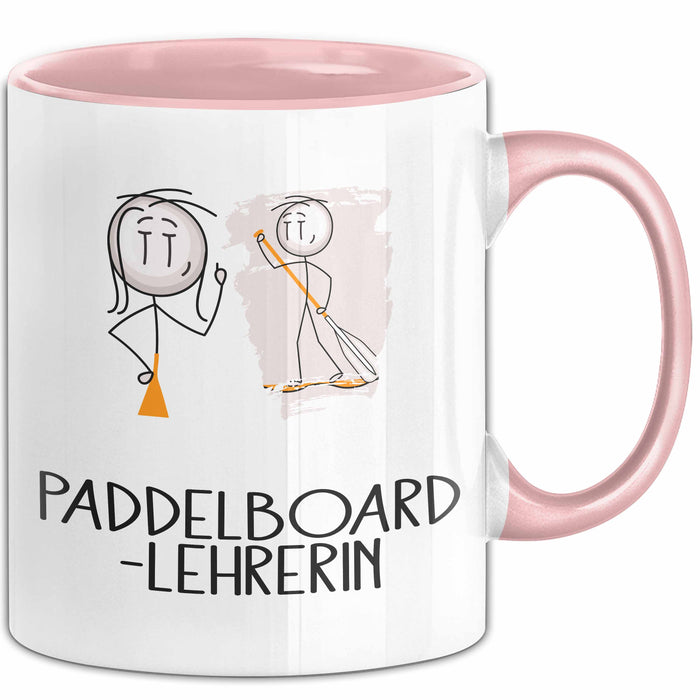 Geschenk für Paddelboard-Lehrerin Tasse Lustige Geschenkidee Geburtstag Ich Bin Paddelboard-Lehrerin Ich Darf Das Rosa Trendation