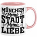 München Tasse Geschenk Heimat Münchener Geschenkidee Kaffee-Becher Bayern Meine Stadt Meine Liebe Rosa Trendation