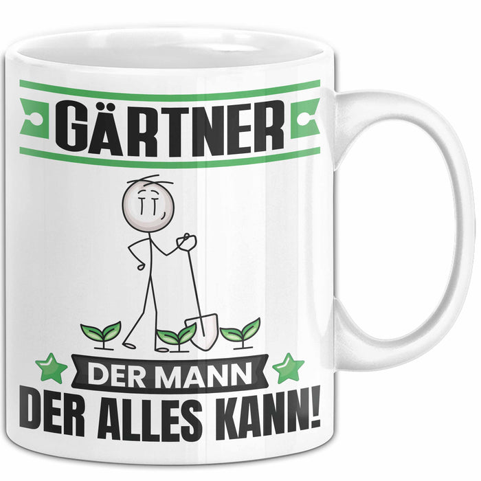 Gärtner Tasse Geschenk für Gärtner Der Mann Der Alles Kann Geschenkidee zum Geburtstag Weiß Trendation
