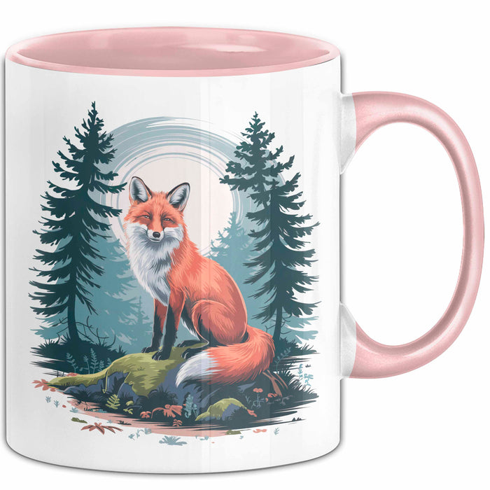 Fuchs Tierliebhaber Tasse Geschenk Lustige Geschenkidee Spruch Rosa Trendation