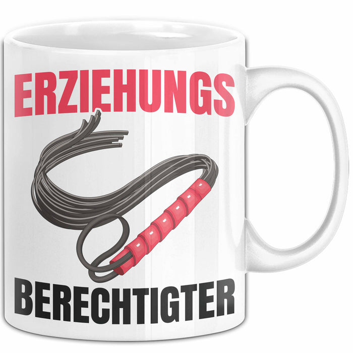 Witzige Tasse Geschenk Erziehungsberechtigter Spruch Lustiger Becher Weiß Trendation