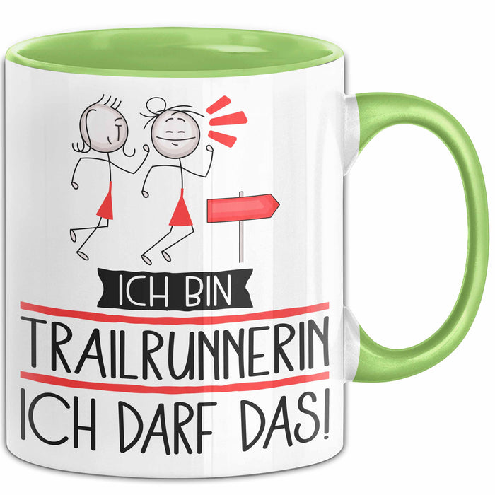 Geschenk für Trailrunnerin Tasse Lustige Geschenkidee Geburtstag Ich Bin Trailrunnerin Ich Darf Das Grün Trendation