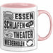 Theater Tasse Geschenk Essen Schlafen Theater Wiederholen Becher Rosa Trendation