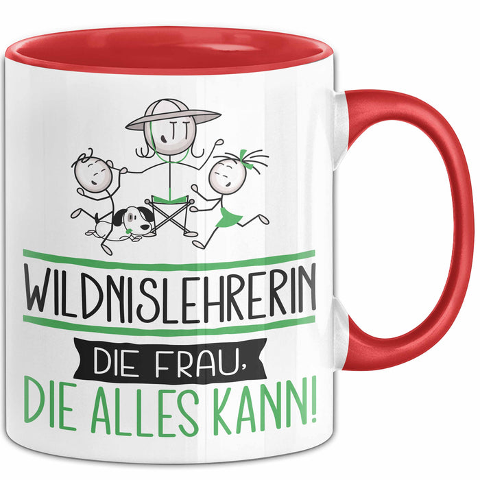 Wildnislehrerin Geschenk Tasse Becher Die Frau Die Allen Kann Geschenkidee für eine Wildnislehrerin Lustig Rot Trendation
