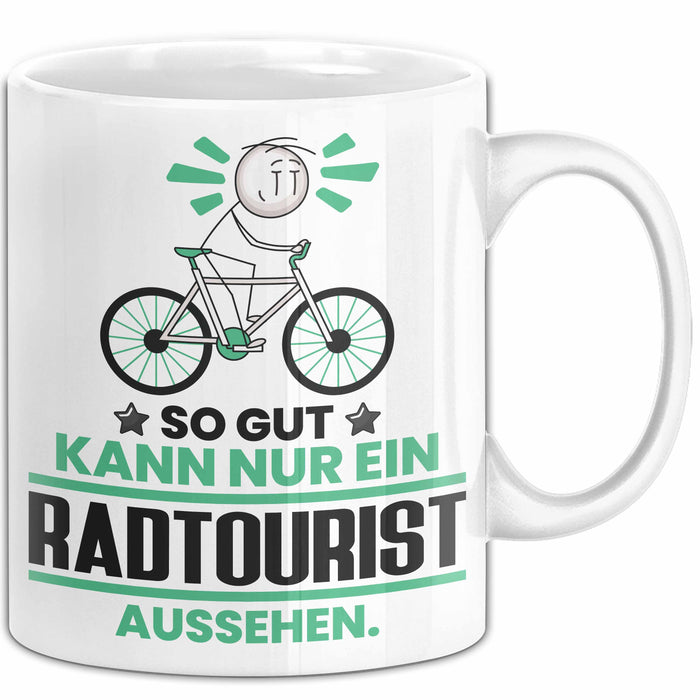 Radtourist Geschenk Tasse So Gut Kann Nur Ein Radtourist Aussehen Geschenkidee Kaffee-Becher Weiß Trendation