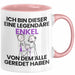 Enkel Geschenk Tasse Lustige Geschenkidee Geburtstag für Enkel Ich Bin Dieser Legendäre Enkel Von Dem Alle Geredet Haben Kaffee-Becher Rosa Trendation