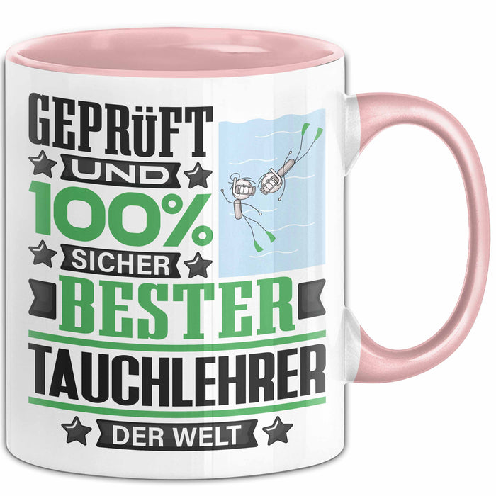 Tauchlehrer Geschenk Lustiger Spruch für Tauchlehrer Geschenkidee Bester Tauchlehrer Der Welt Rosa Trendation