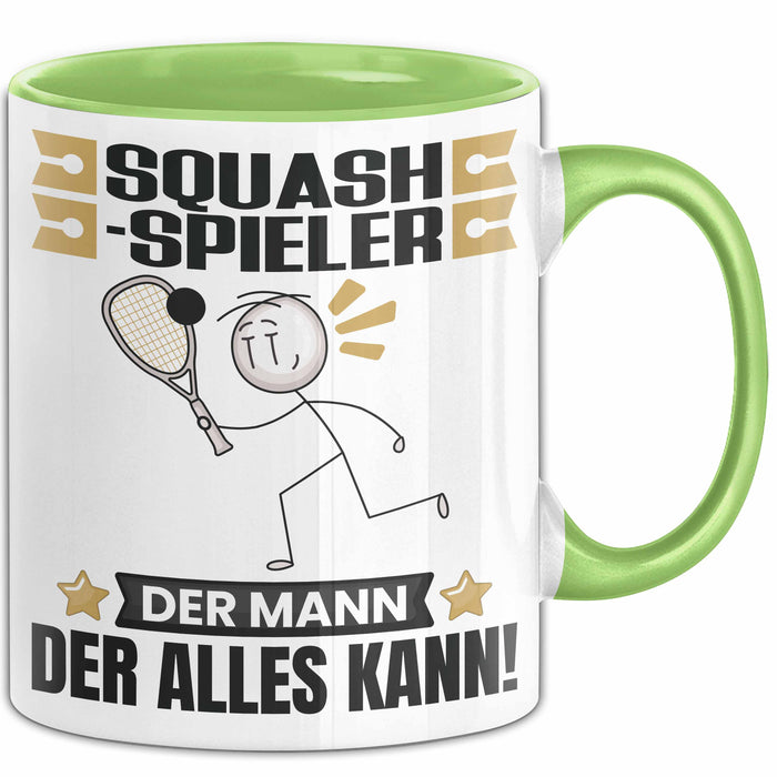 Squash-Spieler Tasse Geschenk für Squash-Spieler Der Mann Der Alles Kann Geschenkidee zum Geburtstag Grün Trendation