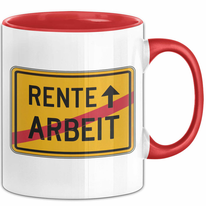 Rentner Tasse Geschenk Rente Arbeit Ruhestand Rot Trendation