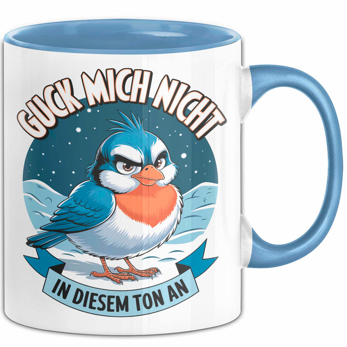 Sarkasmus Sarkastisch Tasse Geschenk Lustige Geschenkidee Guck Mich Nicht In Diesem Ton An Blau Trendation