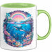 Delfin Tierliebhaber Tasse Geschenk Lustige Geschenkidee Spruch Regenbogendelfin Unterwasser Grün Trendation