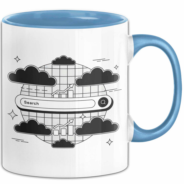 SEO Spezialist Tasse Geschenk Lustige Geschenkidee Spruch Für Such Optimierer Blau Trendation