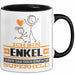 Enkel Geschenk Tasse Ich Bin Enkel Aber Sag Doch Einfach Superheld Lustige Geschenkdiee für Enkel Kaffee-Becher Schwarz Trendation