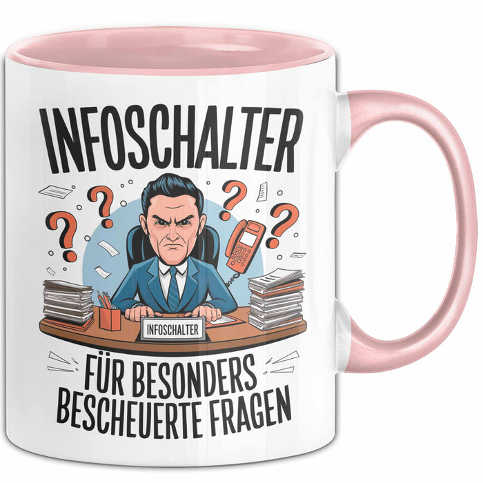 Bürokollege Tasse Geschenkidee Auskunftsschalter Kollege Rosa Trendation
