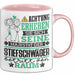 Stiefschwäger Geschenk Tasse Lustiger Spruch Erheben Sie Sich Der Stiefschwäger Betritt den Raum Rosa Trendation