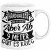 Handball Geschenk Tasse Geschenkidee Handball-Spieler Handballspielerin Mädchen Jungs Kaffee-Becher Ab 9 Meter Gibt Es Krieg Weiß Trendation