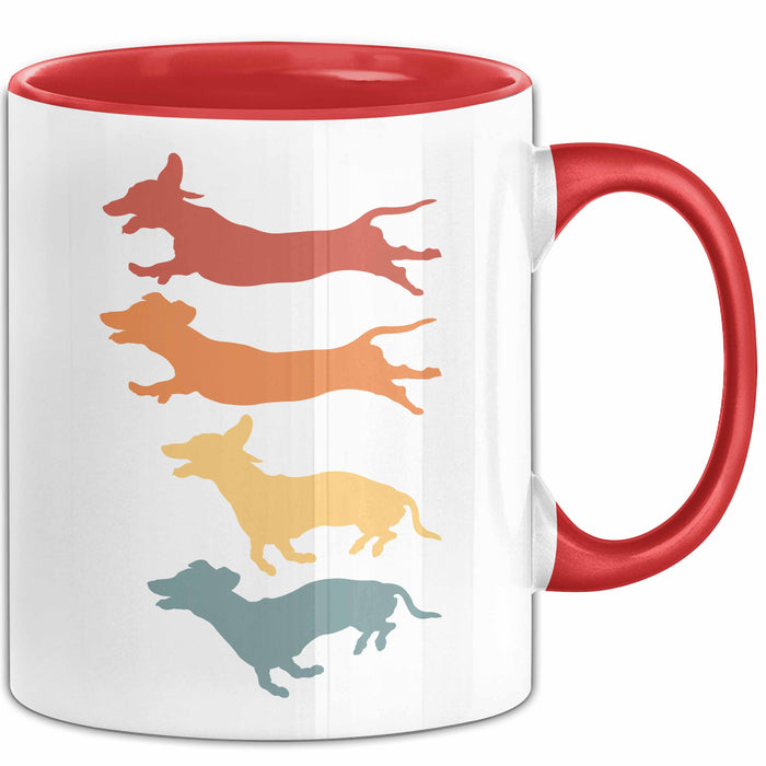 Hunde Tasse Geschenk Hunde Silhouetten Tierliebhaber Spruch Rot Trendation