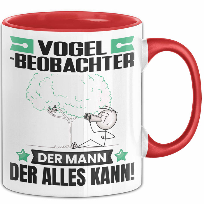 Vogelbeobachter Tasse Geschenk für Vogelbeobachter Der Mann Der Alles Kann Geschenkidee zum Geburtstag Rot Trendation