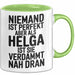 Helga Tasse Geschenk Niemand Ist Perfekt Helga Verdammt Nah Dran Geschenkidee Grün Trendation