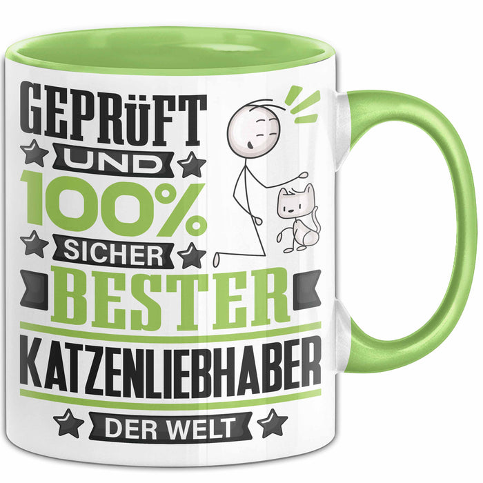 Katzenliebhaber Geschenk Lustiger Spruch für Katzenliebhaber Geschenkidee Bester Katzenliebhaber Der Welt Grün Trendation