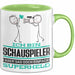 Schauspieler Geschenk Tasse Ich Bin Schauspieler Aber Sag Doch Einfach Superheld Lustige Geschenkdiee für Schauspieler Kaffee-Becher Grün Trendation