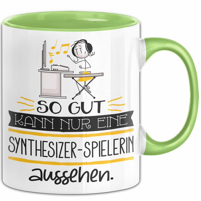Synthesizer-Spielerin Geschenk Tasse So Gut Kann Nur Eine Synthesizer-Spielerin Aussehen Geschenkidee Geburtstag Weihnachten Lustig Grün Trendation