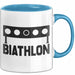 Biathlon Tasse Geschenk Wintersport Geschenke Biathlon Langläufer Blau Trendation