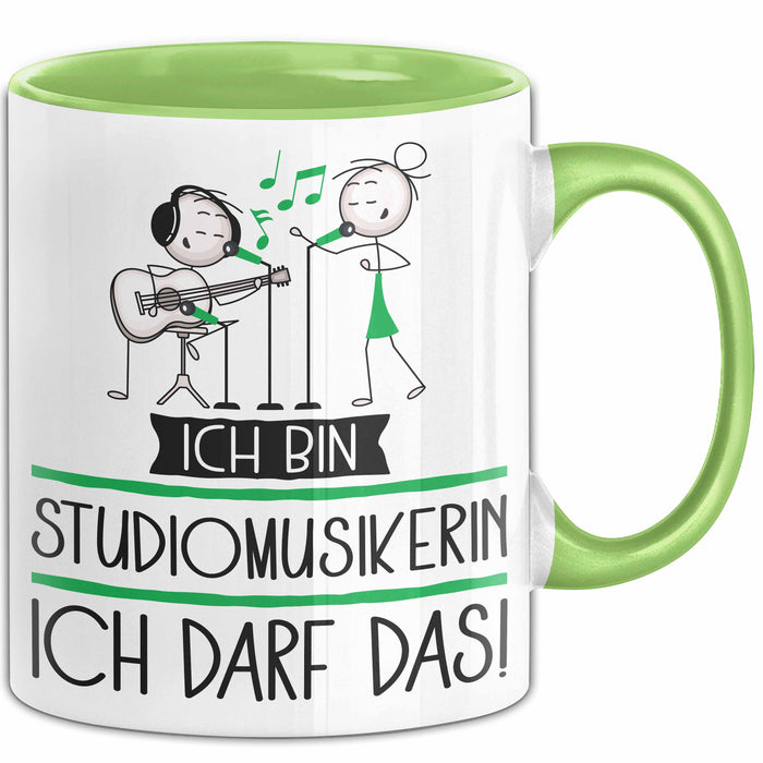 Geschenk für Studiomusikerin Tasse Lustige Geschenkidee Geburtstag Ich Bin Studiomusikerin Ich Darf Das Grün Trendation