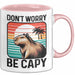 Capybara Don'T Worry Be Capy Tasse Geschenk Capybara Tier Geschenkidee Rosa Trendation