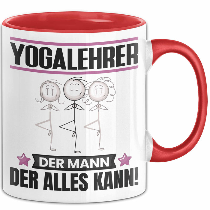Yogalehrer Tasse Geschenk für Yogalehrer Der Mann Der Alles Kann Geschenkidee zum Geburtstag Rot Trendation