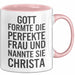 Christa Tasse Geschenk Gott Formte Die Perfekte Frau Christa Geschenkidee Rosa Trendation