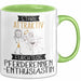 Pferderennen-Enthusiastin Tasse Geschenk Becher Stark Attraktiv Furchtlos Pferderennen-Enthusiastin Lustige Geschenkidee Grün Trendation