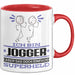 Jogger Geschenk Tasse Ich Bin Jogger Aber Sag Doch Einfach Superheld Lustige Geschenkdiee für Jogger Kaffee-Becher Rot Trendation