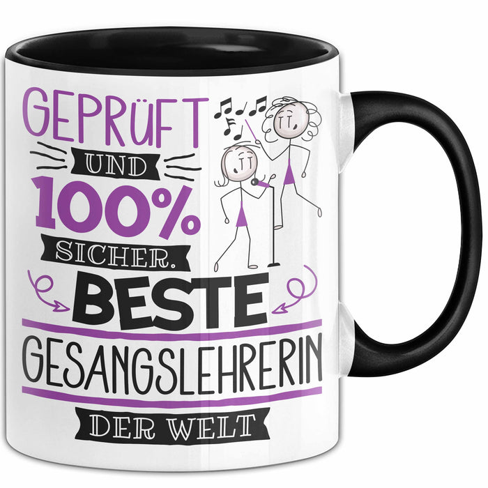 Beste Gesangslehrerin Der Welt Tasse Geschenk für Eine Gesangslehrerin Geprüft Und Sicher Geschenkidee Geburtstag Weihnachten Trendation