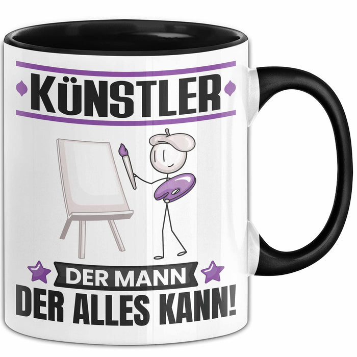Künstler Tasse Geschenk für Künstler Der Mann Der Alles Kann Geschenkidee zum Geburtstag Schwarz Trendation