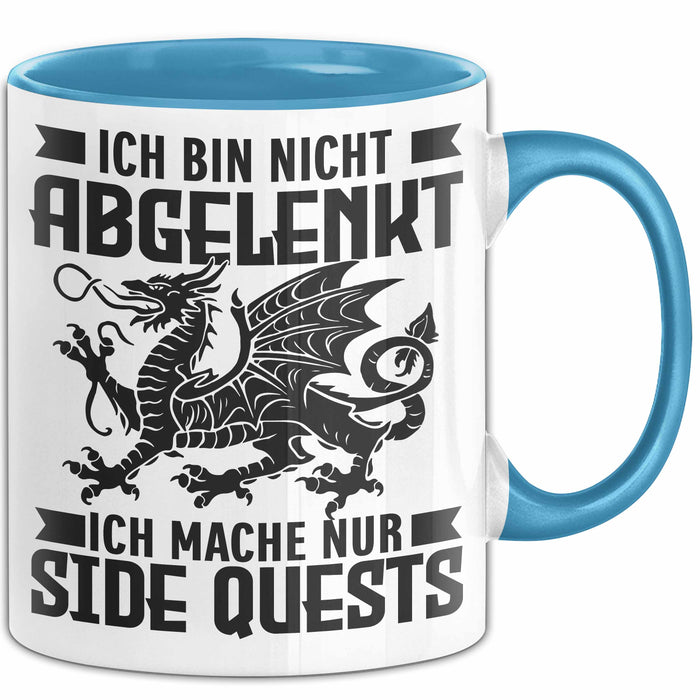 Gaming Tasse Geschenk Ich Bin Nicht Abgelenkt Ich Mache Nur Sidequests Blau Trendation