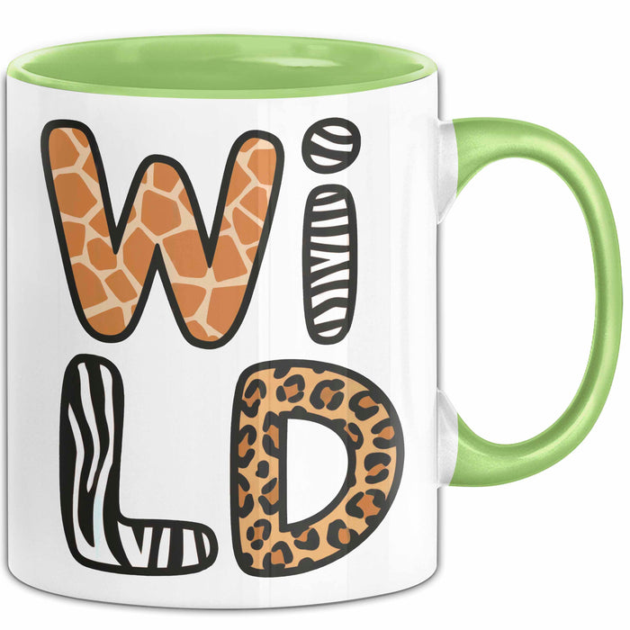 Wilde Tiere Tasse Geschenk Lustige Geschenkidee Spruch Wild Grün Trendation