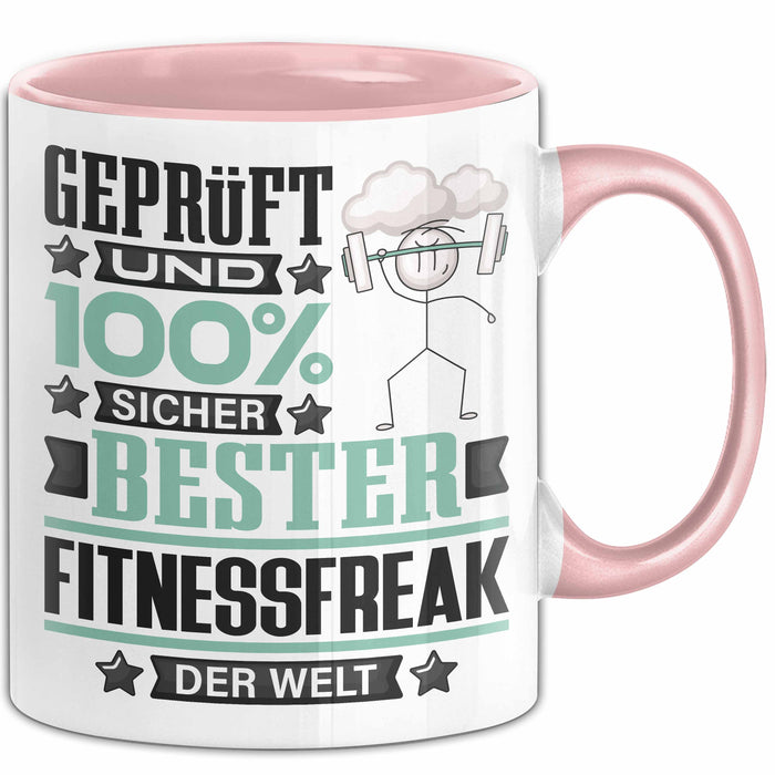 Fitnessfreak Geschenk Lustiger Spruch für Fitnessfreak Geschenkidee Bester Fitnessfreak Der Welt Rosa Trendation