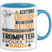 Trompeter Geschenk Tasse Lustiger Spruch Erheben Sie Sich Der Trompeter Betritt den Raum Blau Trendation