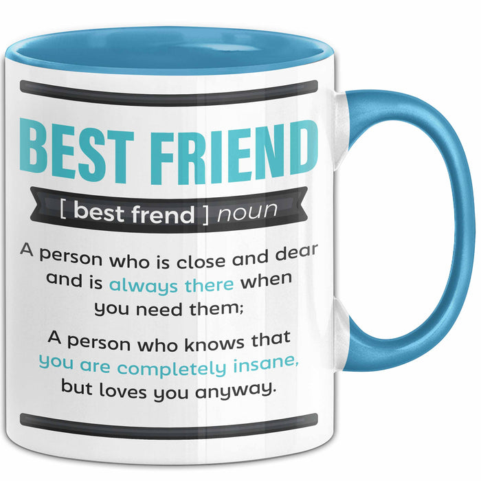 Tasse Geschenk Best Friend Definition Lustiger Spruch Becher Blau Trendation
