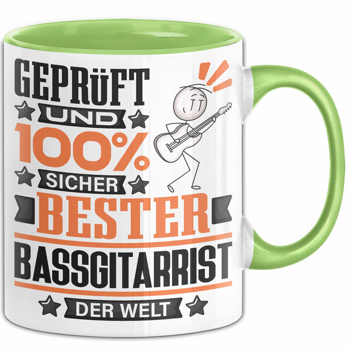 Bassgitarrist Geschenk Lustiger Spruch für Bassgitarrist Geschenkidee Bester Bassgitarrist Der Welt Grün Trendation