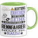 Rennfahrer Geschenk Tasse Lustiger Spruch Erheben Sie Sich Der Rennfahrer Betritt den Raum Grün Trendation