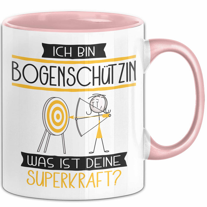 Bogenschützin Geschenk Tasse Ich Bin Bogenschützin Was Ist Deine Superkraft Geschenkidee Lustig Geburtstag Weihnachten Rosa Trendation