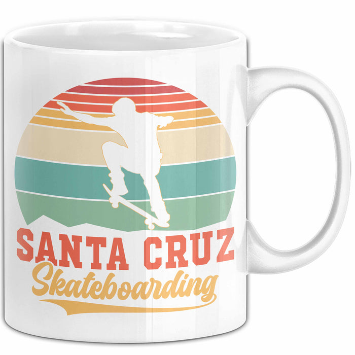 Skateboard Skater Fans Bzw Skateboard Tasse Becher Geschenk Mädchen Jungs Santa Cruz Weiß Trendation