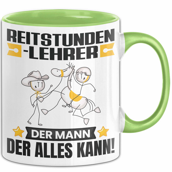 Reitstundenlehrer Tasse Geschenk für Reitstundenlehrer Der Mann Der Alles Kann Geschenkidee zum Geburtstag Grün Trendation