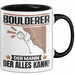 Boulderer Tasse Geschenk für Boulderer Der Mann Der Alles Kann Geschenkidee zum Geburtstag Schwarz Trendation