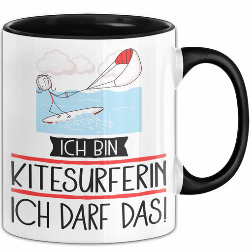 Geschenk für Kitesurferin Tasse Lustige Geschenkidee Geburtstag Ich Bin Kitesurferin Ich Darf Das Trendation