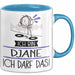 Geschenk für DJane Tasse Lustige Geschenkidee Geburtstag Ich Bin DJane Ich Darf Das Blau Trendation