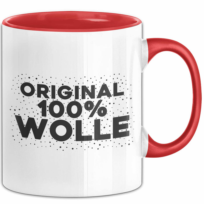 Wolle Tasse Original 100% Wolle Geschenk Rot Trendation