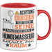 Hundemasseur Geschenk Tasse Lustiger Spruch Erheben Sie Sich Der Hundemasseur Betritt den Raum Rot Trendation